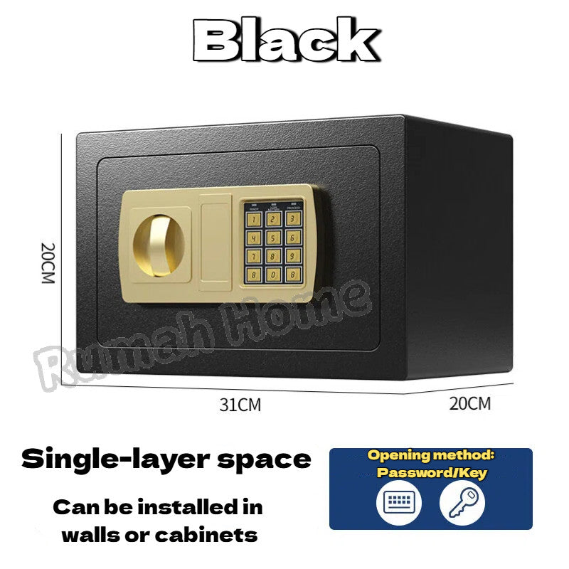 Digital Security Safe Box | Electronic Password/Key Unlock For Kids Adults Document Storage Secret Items Home Piggy Bank