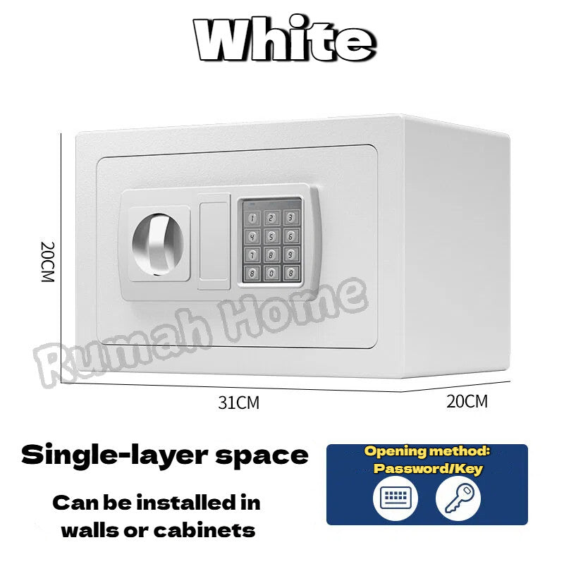 Digital Security Safe Box | Electronic Password/Key Unlock For Kids Adults Document Storage Secret Items Home Piggy Bank