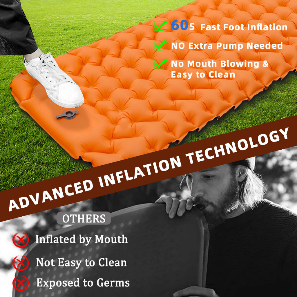 Camping Inflatable Mat With Air Pillow Outdoor Beach Air Mattress Portable Waterproof air mattress sleeping bag