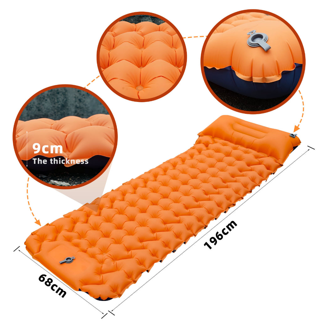 Camping Inflatable Mat With Air Pillow Outdoor Beach Air Mattress Portable Waterproof air mattress sleeping bag