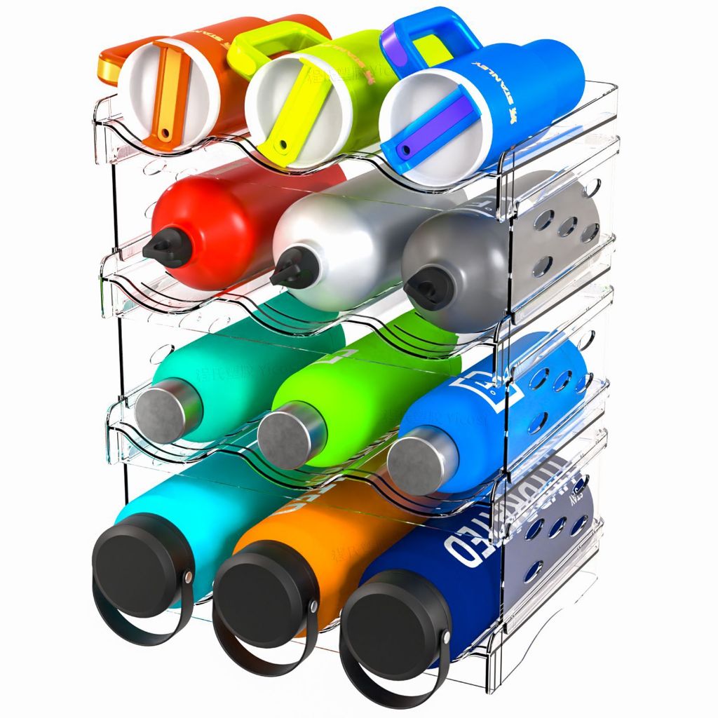 Wine Rack Water Flask Bottle Organizer Thermos Holder Multi-layer Transparent Fridge Organiser