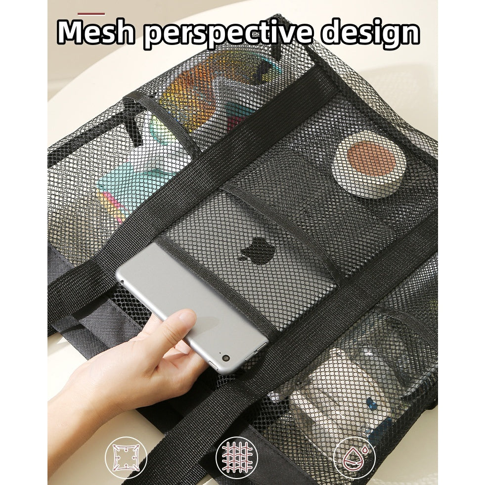 Mesh Shower Caddy Portable Large Bathroom Tote Bag Durable with Pockets  for Travel, College Dorm