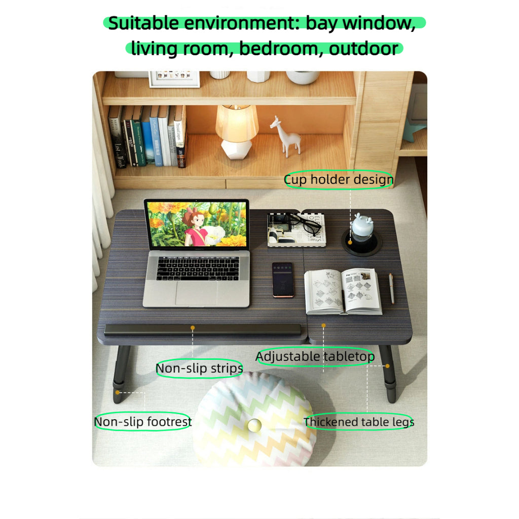 Foldable Laptop Desk with Tablet Holder - Multi-Purpose Bed/Office Table for Study,Work,Dorm & Small Spaces Space-Saving