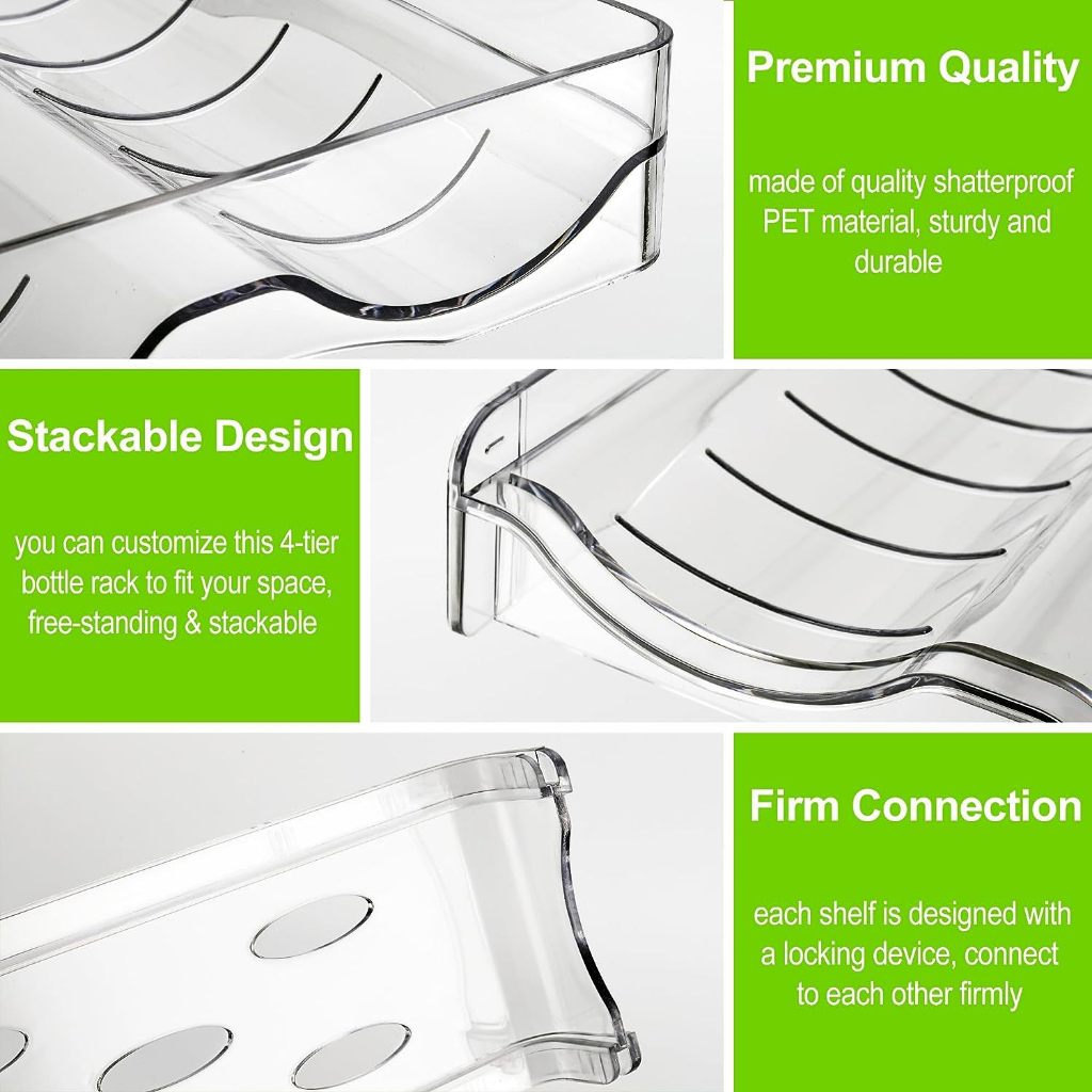 Wine Rack Water Flask Bottle Organizer Thermos Holder Multi-layer Transparent Fridge Organiser