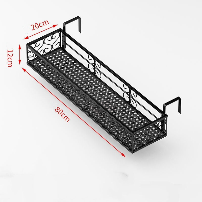 Elegant Hanging Flower Pot Rack - Stylish Balcony Planter Stand with Railing Basket | Ideal for Indoor & Outdoor Gardens