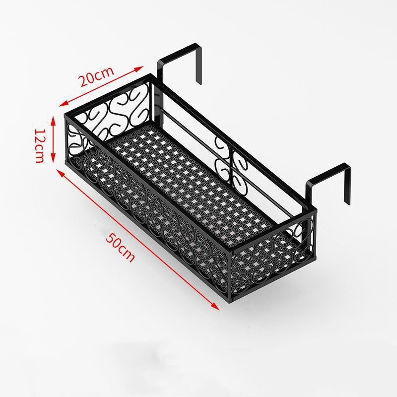 Elegant Hanging Flower Pot Rack - Stylish Balcony Planter Stand with Railing Basket | Ideal for Indoor & Outdoor Gardens