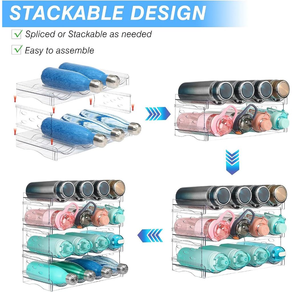 Wine Rack Water Flask Bottle Organizer Thermos Holder Multi-layer Transparent Fridge Organiser