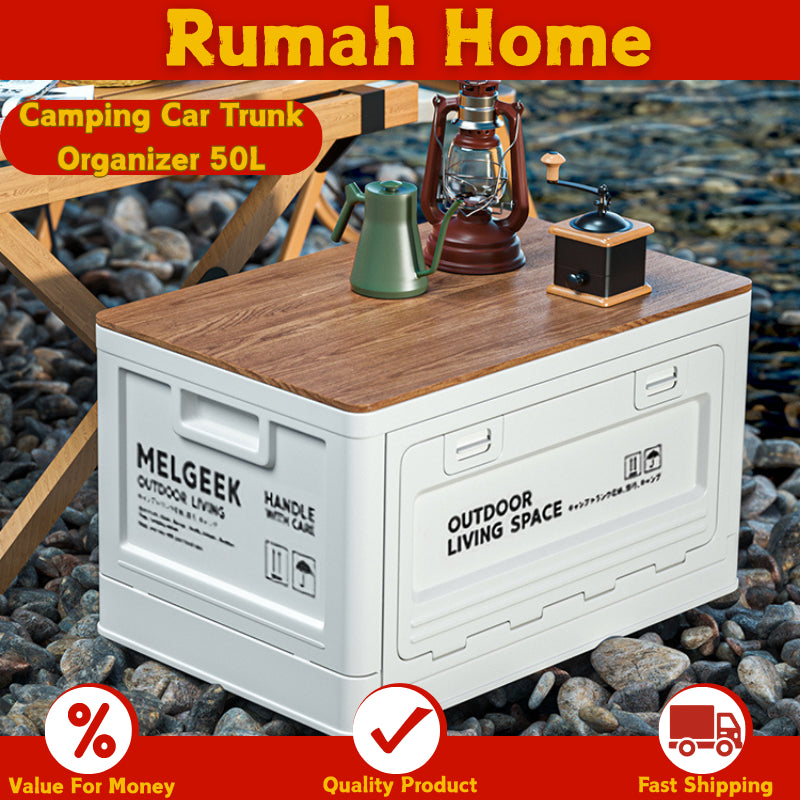 50L Foldable Storage Box Portable Waterproof Cabinet For Camping,Car Trunk Organiser,Outdoor Fishing