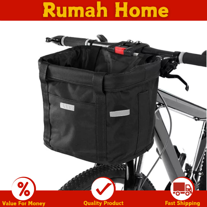 Bicycle Handlebar Basket Large Capacity MTB Bike Pet Carrier Foldable Detachable Front Frame Pannier