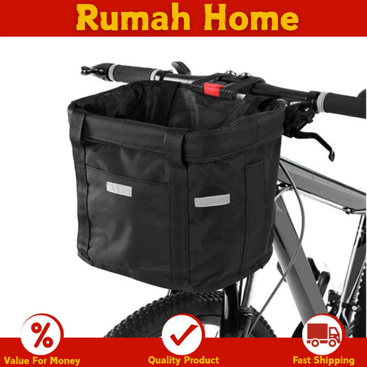 Bicycle Handlebar Basket Large Capacity MTB Bike Pet Carrier Foldable Detachable Front Frame Pannier