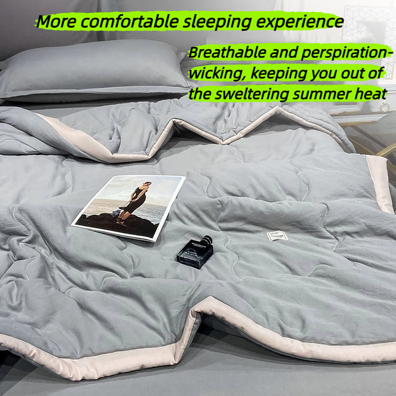 Japanese Minimalist Aircon Quilt - Super Soft Cotton Comforter | Single/Queen/King | Washable Lightweight Blanket