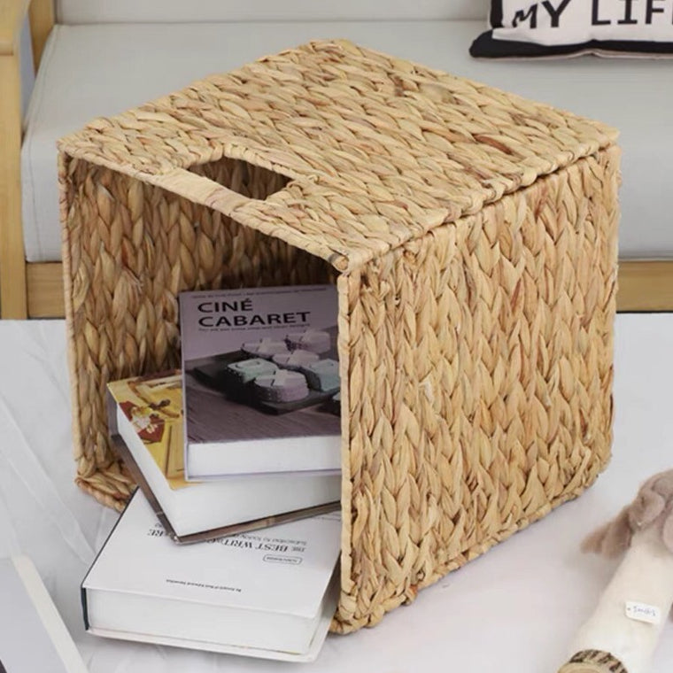 Foldable Rattan Basket - Hand-Woven Storage Solution | Stylish Toy & Clothing Organizer - Eco-Friendly Design