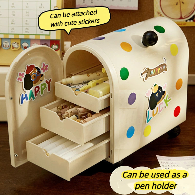 Luxury Drawer Makeup Organiser Box - Cosmetic Brush, Jewelry Storage for Desk, Dressing Table & Student Dorm | Fashion