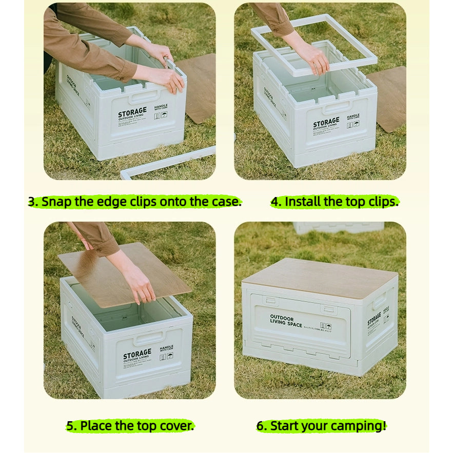 50L Foldable Storage Box Portable Waterproof Cabinet For Camping,Car Trunk Organiser,Outdoor Fishing