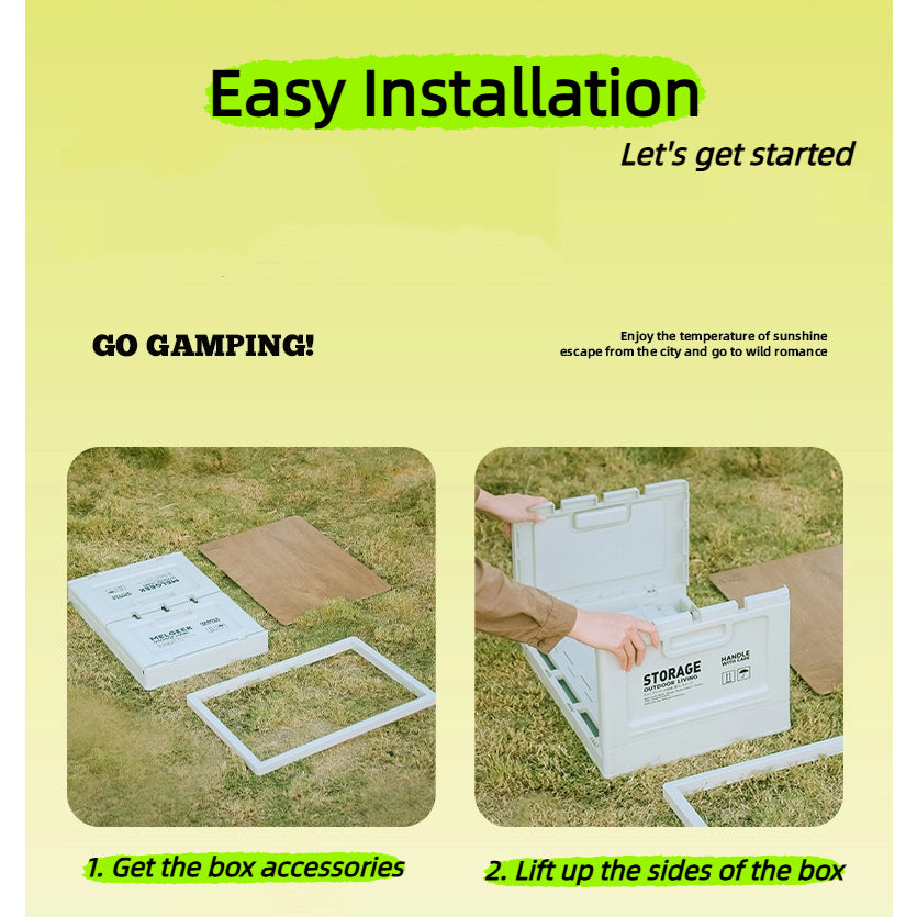 50L Foldable Storage Box Portable Waterproof Cabinet For Camping,Car Trunk Organiser,Outdoor Fishing