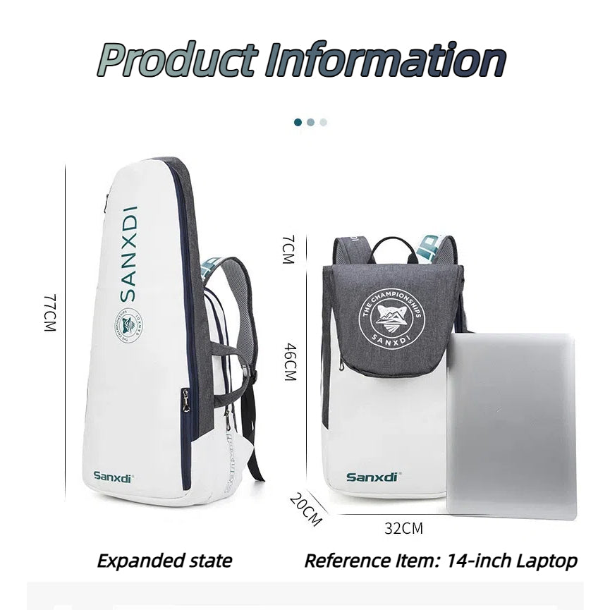 50L Badminton Bag Large Capacity Waterproof Sports Gym Backpack Unisex for Tennis & Travel, Outdoor