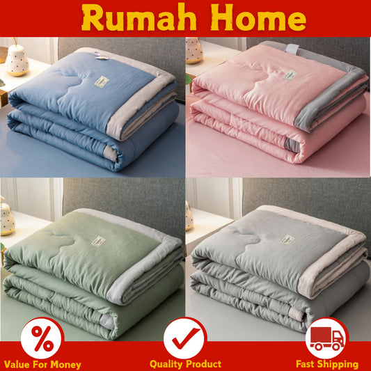 Japanese Minimalist Aircon Quilt - Super Soft Cotton Comforter | Single/Queen/King | Washable Lightweight Blanket