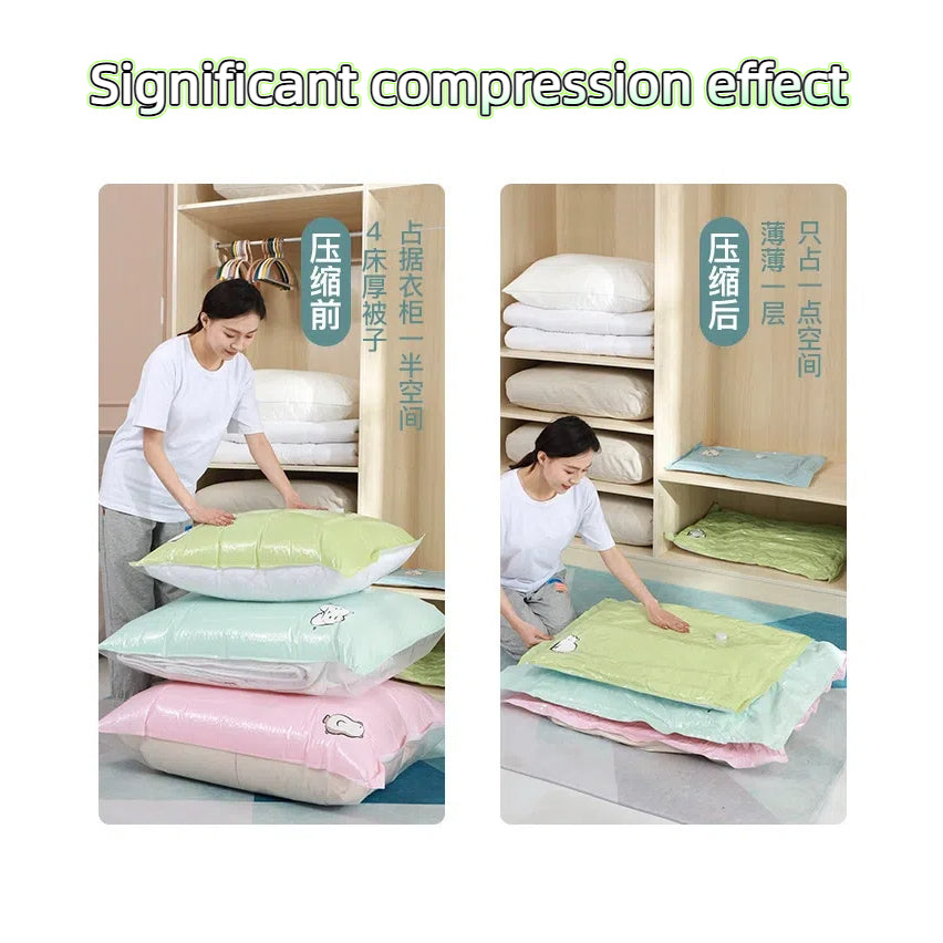 Thickened Large Vacuum Compression Wardrobe Storage Bag - Moisture-Proof for Clothes, Quilt, Cabinet,Travel & Moving