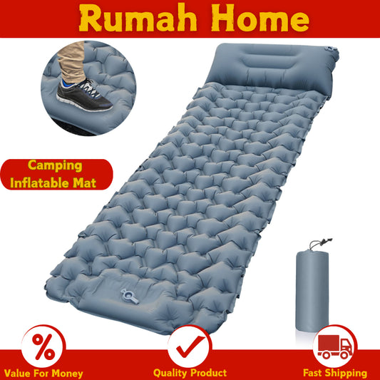 Camping Inflatable Mat With Air Pillow Outdoor Beach Air Mattress Portable Waterproof air mattress sleeping bag