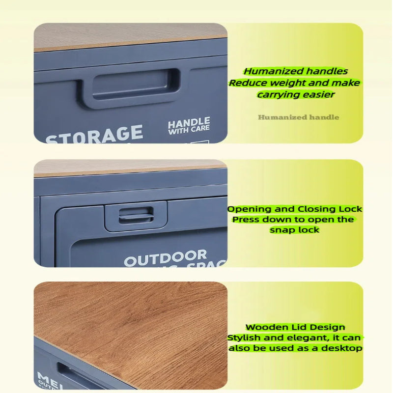 50L Foldable Storage Box Portable Waterproof Cabinet For Camping,Car Trunk Organiser,Outdoor Fishing