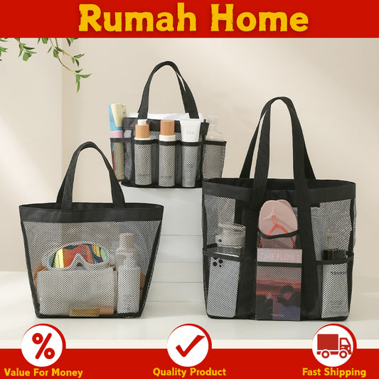 Mesh Shower Caddy Portable Large Bathroom Tote Bag Durable with Pockets  for Travel, College Dorm