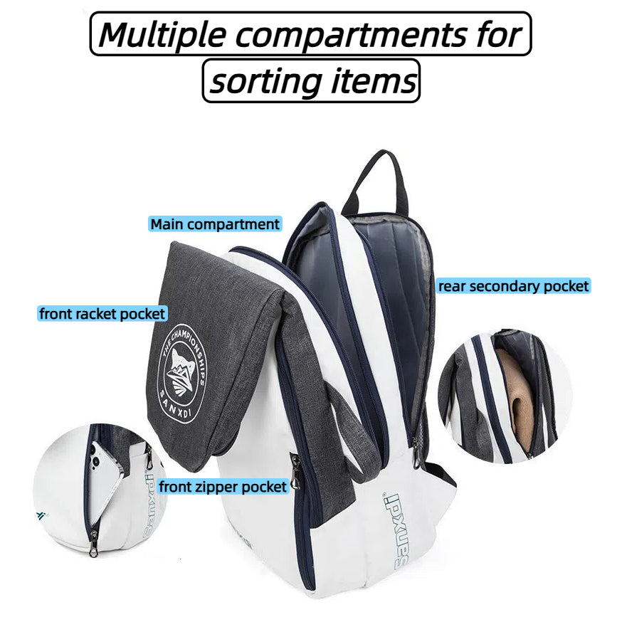 50L Badminton Bag Large Capacity Waterproof Sports Gym Backpack Unisex for Tennis & Travel, Outdoor