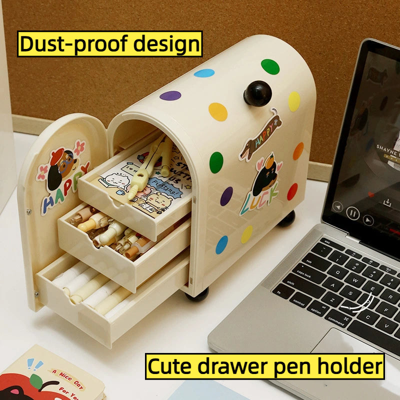 Luxury Drawer Makeup Organiser Box - Cosmetic Brush, Jewelry Storage for Desk, Dressing Table & Student Dorm | Fashion