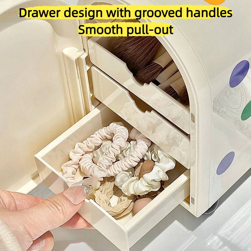 Luxury Drawer Makeup Organiser Box - Cosmetic Brush, Jewelry Storage for Desk, Dressing Table & Student Dorm | Fashion