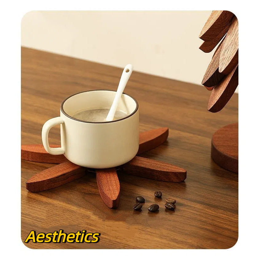 Premium Solid Wood Heat Insulation Mat - Anti-Scald Non-Slip Table Coaster for Hot Pots | Acacia/Walnut Wood | SG Seller