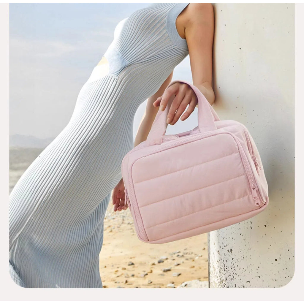 4-in-1 Puffy Multi-Functional Toiletry Bag– Large Capacity Waterproof Travel Luggage/Cosmetic Organizer Makeup Pouch