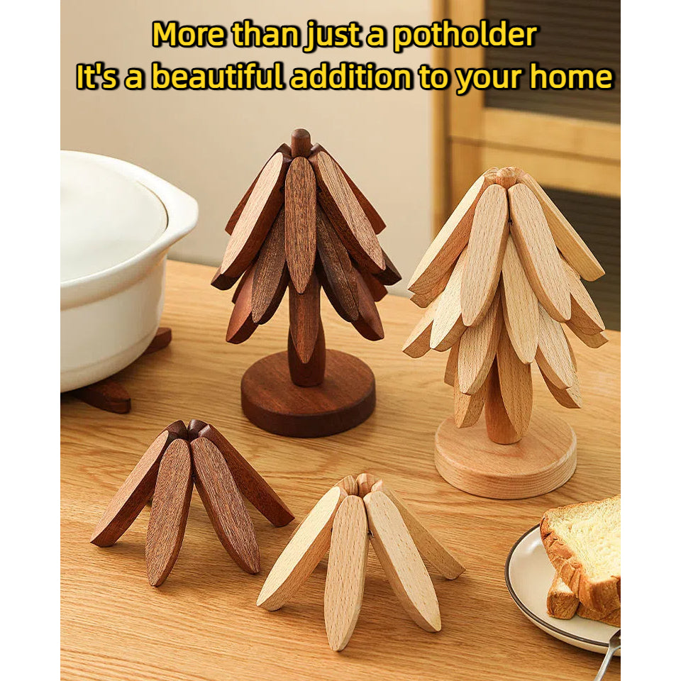 Premium Solid Wood Heat Insulation Mat - Anti-Scald Non-Slip Table Coaster for Hot Pots | Acacia/Walnut Wood | SG Seller