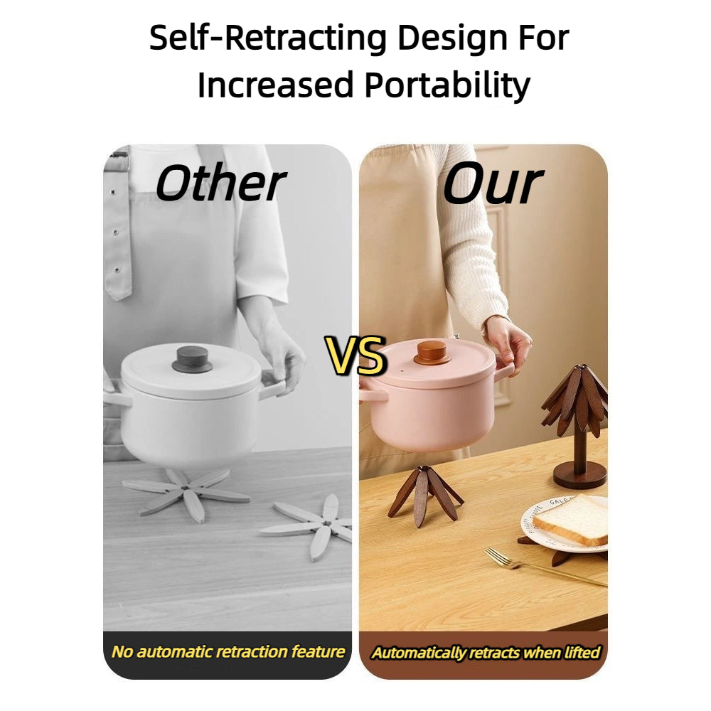 Premium Solid Wood Heat Insulation Mat - Anti-Scald Non-Slip Table Coaster for Hot Pots | Acacia/Walnut Wood | SG Seller