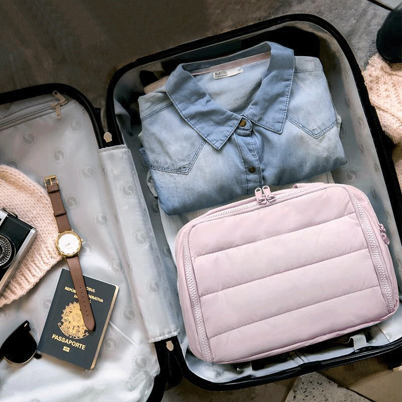 4-in-1 Puffy Multi-Functional Toiletry Bag– Large Capacity Waterproof Travel Luggage/Cosmetic Organizer Makeup Pouch
