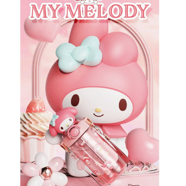 Sanrio Kids Tritan Water Bottle 650ml-Portable Straw Cartoon 3D Kuromi Cup BPA Free For Children, School Students