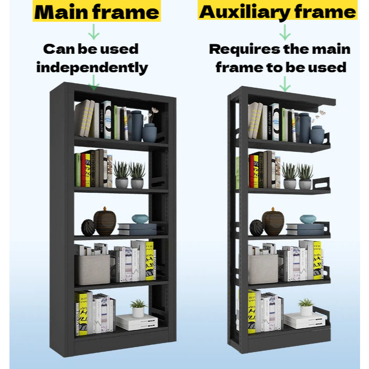 【SG Stock】Heavy Duty Steel Bookshelf Kids Bookcase Floor-standing Storage Rack Shelves for Home Kitchen Warehouse Garage